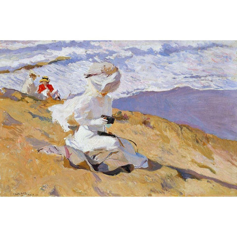 Capturing the moment Gold Ornate Wood Framed Art Print with Double Matting by Sorolla, Joaquin