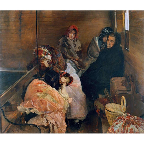 White Slave Trade Black Modern Wood Framed Art Print with Double Matting by Sorolla, Joaquin