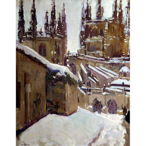 The Cathedral of Burgos Gold Ornate Wood Framed Art Print with Double Matting by Sorolla, Joaquin