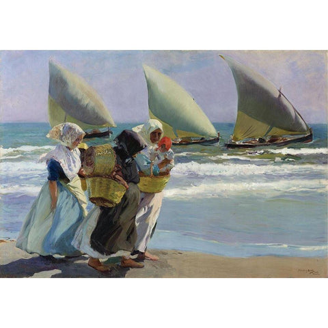 The three candles Black Modern Wood Framed Art Print with Double Matting by Sorolla, Joaquin