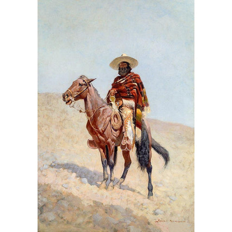 A Mexican Vaquero White Modern Wood Framed Art Print by Remington, Frederic