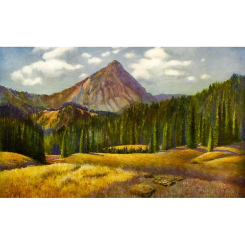 Mount Baldy from Rod Gun and Perch 1914 White Modern Wood Framed Art Print by Blomfield, James