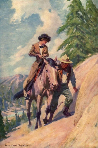 On Trail from Prescott of Saskatchewan 1913 Black Ornate Wood Framed Art Print with Double Matting by Dunton, William