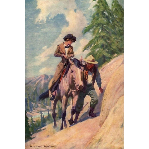 On Trail from Prescott of Saskatchewan 1913 White Modern Wood Framed Art Print by Dunton, William