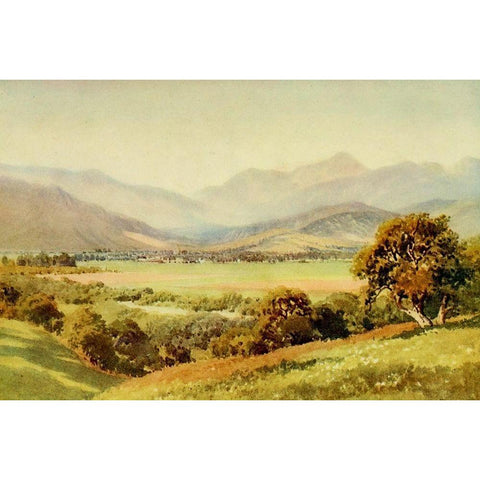 Glendale-Valley of the San Gabriel-California 1914 Gold Ornate Wood Framed Art Print with Double Matting by Palmer, Sutton