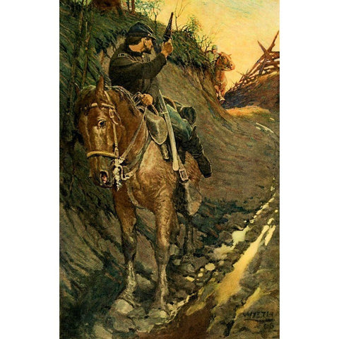 I got behind a turn and fired Gold Ornate Wood Framed Art Print with Double Matting by Wyeth, Newell