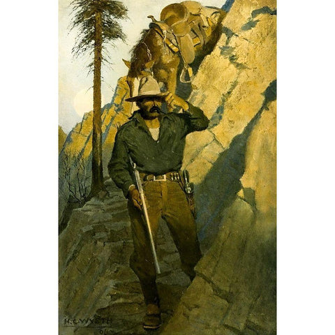 The Sheriff White Modern Wood Framed Art Print by Wyeth, Newell