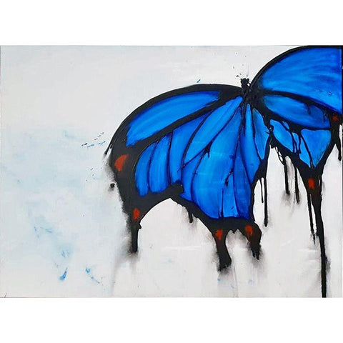 The Butterfly Black Modern Wood Framed Art Print with Double Matting by Clement, Diane