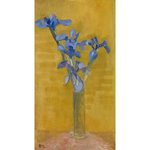 Irises 1910 Black Modern Wood Framed Art Print with Double Matting by Mondrian, Piet