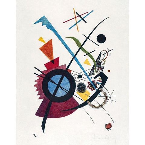 Violet 1923 White Modern Wood Framed Art Print by Kandinsky, Wassily