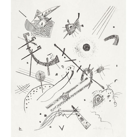 Kleine Welten-Small Worlds 1922 White Modern Wood Framed Art Print by Kandinsky, Wassily