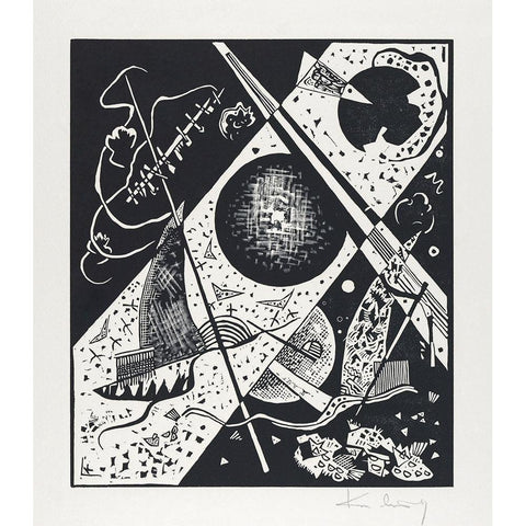 Kleine Welten VI-Small Worlds VI 1922 Gold Ornate Wood Framed Art Print with Double Matting by Kandinsky, Wassily