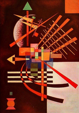 Abstract 1 Black Ornate Wood Framed Art Print with Double Matting by Kandinsky, Wassily