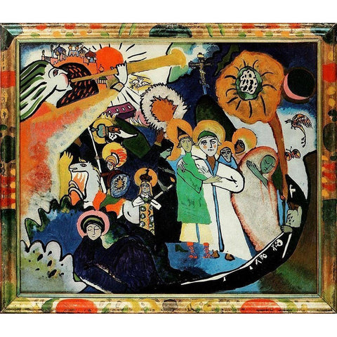 All Saints Day 1911 Black Modern Wood Framed Art Print with Double Matting by Kandinsky, Wassily