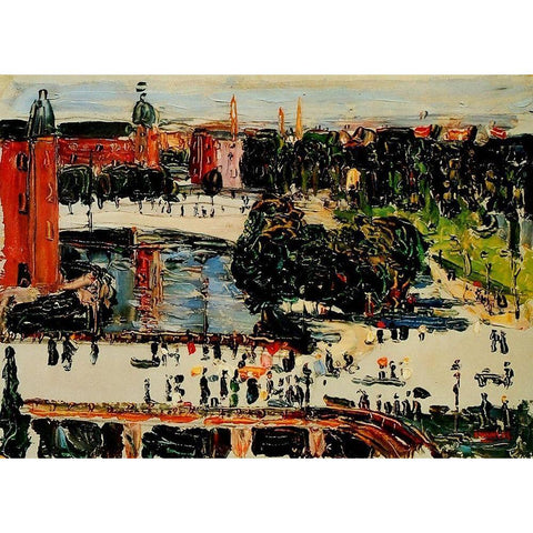 Amsterdam-view from a window 1904 Gold Ornate Wood Framed Art Print with Double Matting by Kandinsky, Wassily