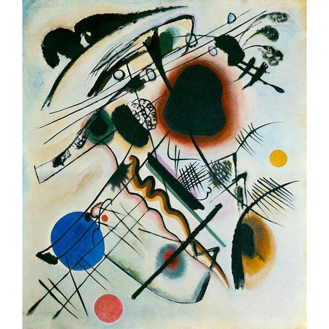 Black Spot 1921 White Modern Wood Framed Art Print by Kandinsky, Wassily