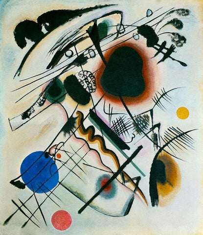 Black Spot 1921 White Modern Wood Framed Art Print with Double Matting by Kandinsky, Wassily