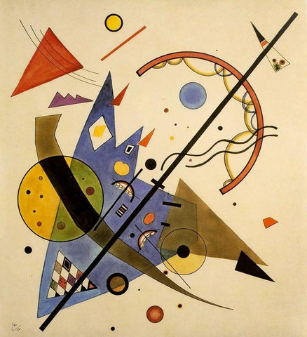 Bow and Arrow 1923 Black Ornate Wood Framed Art Print with Double Matting by Kandinsky, Wassily