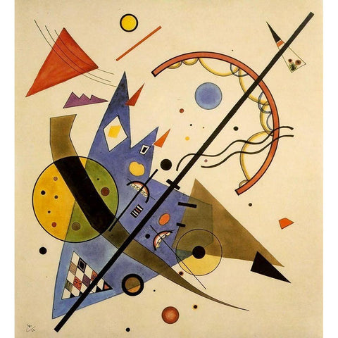 Bow and Arrow 1923 White Modern Wood Framed Art Print by Kandinsky, Wassily