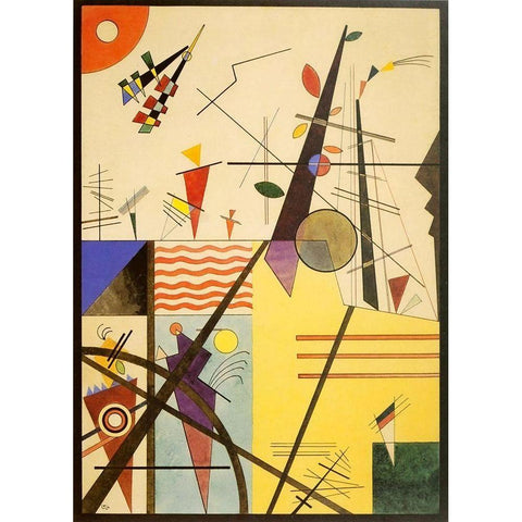 Bright Clarity 1924 Gold Ornate Wood Framed Art Print with Double Matting by Kandinsky, Wassily