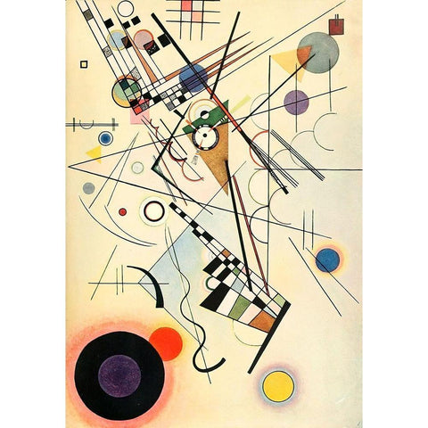 Composition no.8 Black Modern Wood Framed Art Print with Double Matting by Kandinsky, Wassily