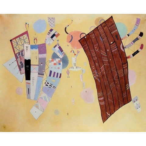 Delicate Tensions 1942 White Modern Wood Framed Art Print by Kandinsky, Wassily