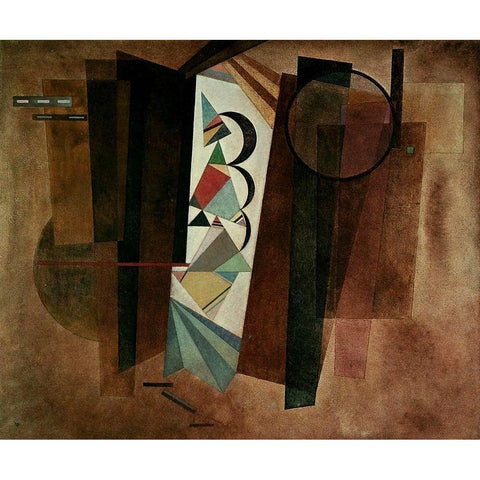 Development in Brown 1933 White Modern Wood Framed Art Print by Kandinsky, Wassily