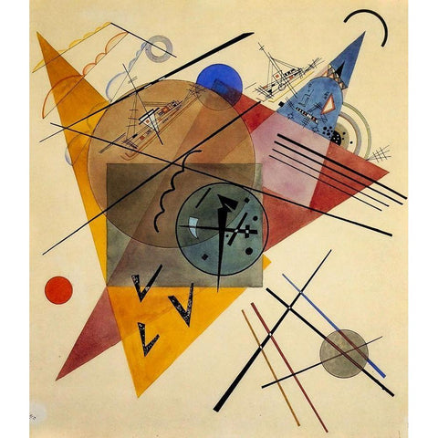 Dreamy 1923 Black Modern Wood Framed Art Print with Double Matting by Kandinsky, Wassily