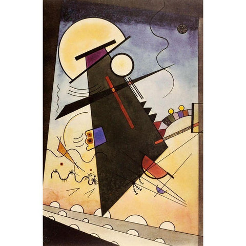 Grey morning 1924 Black Modern Wood Framed Art Print with Double Matting by Kandinsky, Wassily