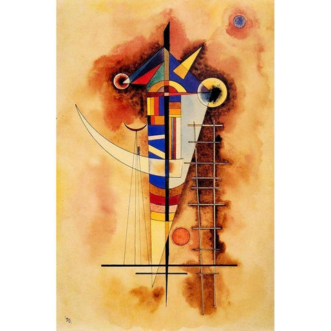 Hard in Slack 1927 Gold Ornate Wood Framed Art Print with Double Matting by Kandinsky, Wassily