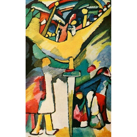 Improvisation no.8 1909 Black Modern Wood Framed Art Print with Double Matting by Kandinsky, Wassily