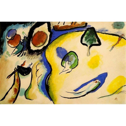 Improvisation no.25 1912 Black Modern Wood Framed Art Print with Double Matting by Kandinsky, Wassily