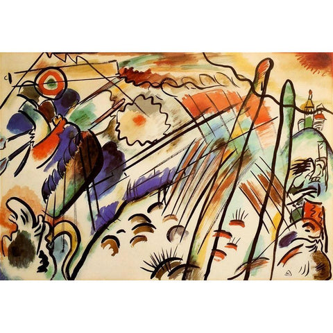 Improvisation no.28a 1911-12 Gold Ornate Wood Framed Art Print with Double Matting by Kandinsky, Wassily