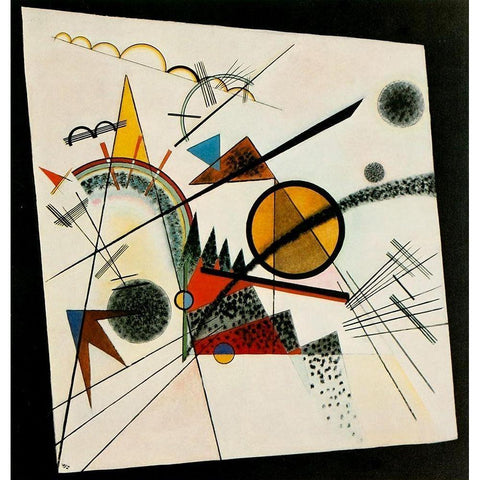 In the Black Square 1923 Black Modern Wood Framed Art Print with Double Matting by Kandinsky, Wassily