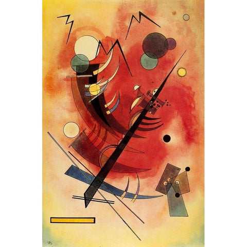 Inner Simmering 1925 Black Modern Wood Framed Art Print with Double Matting by Kandinsky, Wassily