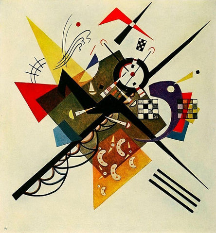 On White-no.253 1923 White Modern Wood Framed Art Print with Double Matting by Kandinsky, Wassily