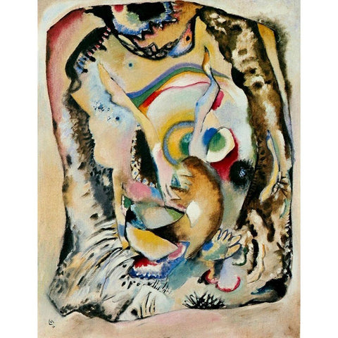 Painting on light ground 1916 White Modern Wood Framed Art Print by Kandinsky, Wassily