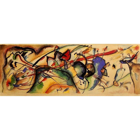 Picture with white border 1913 White Modern Wood Framed Art Print by Kandinsky, Wassily