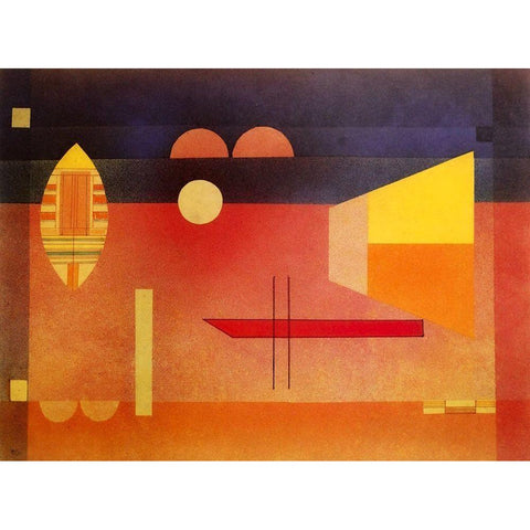 Quiet Assertion 1929 Gold Ornate Wood Framed Art Print with Double Matting by Kandinsky, Wassily