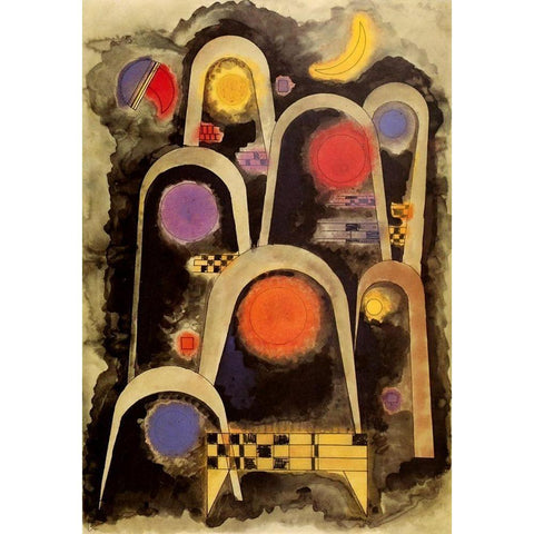 Reaching Upwards 1931 Gold Ornate Wood Framed Art Print with Double Matting by Kandinsky, Wassily