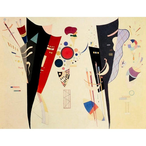 Reciprocal Accord 1941 Gold Ornate Wood Framed Art Print with Double Matting by Kandinsky, Wassily