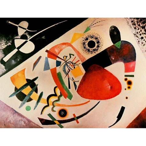 Red Spot II 1921 Black Modern Wood Framed Art Print with Double Matting by Kandinsky, Wassily