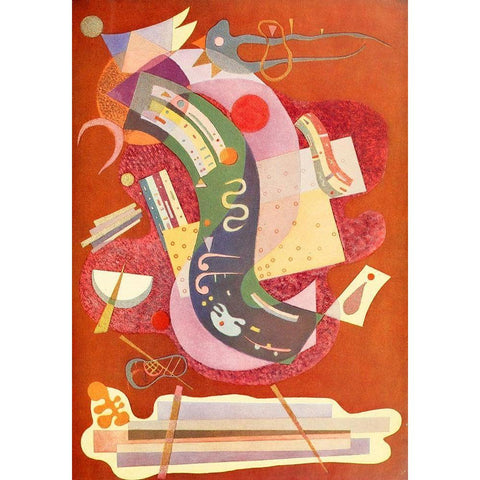 Rigid and Bent Black Modern Wood Framed Art Print with Double Matting by Kandinsky, Wassily