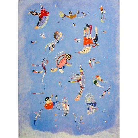 Sky Blue 1940 White Modern Wood Framed Art Print by Kandinsky, Wassily