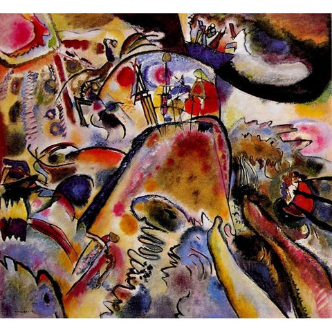 Small Pleasures 1913 White Modern Wood Framed Art Print by Kandinsky, Wassily