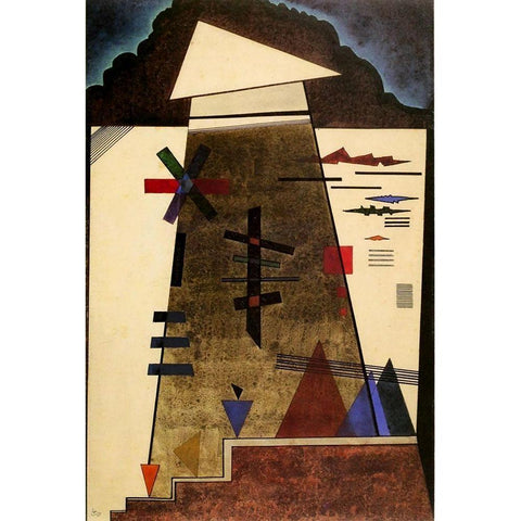 Stables 1925 Black Modern Wood Framed Art Print with Double Matting by Kandinsky, Wassily