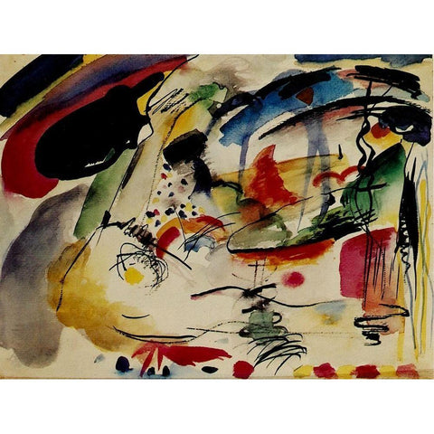 Study for Improvisation 33 1913 Gold Ornate Wood Framed Art Print with Double Matting by Kandinsky, Wassily