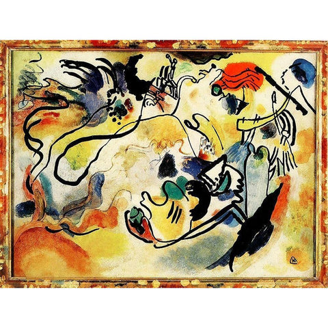 The Last Judgement 1912 Black Modern Wood Framed Art Print with Double Matting by Kandinsky, Wassily