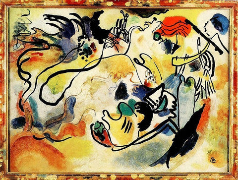 The Last Judgement 1912 White Modern Wood Framed Art Print with Double Matting by Kandinsky, Wassily