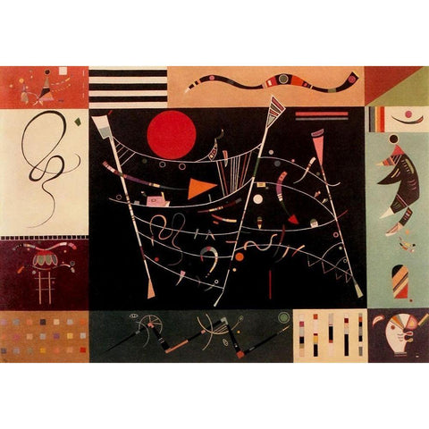 The Whole 1940 Black Modern Wood Framed Art Print with Double Matting by Kandinsky, Wassily